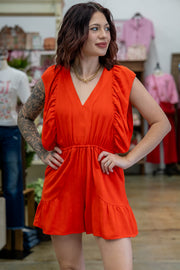 Khloe Tomato Cut-Out Romper