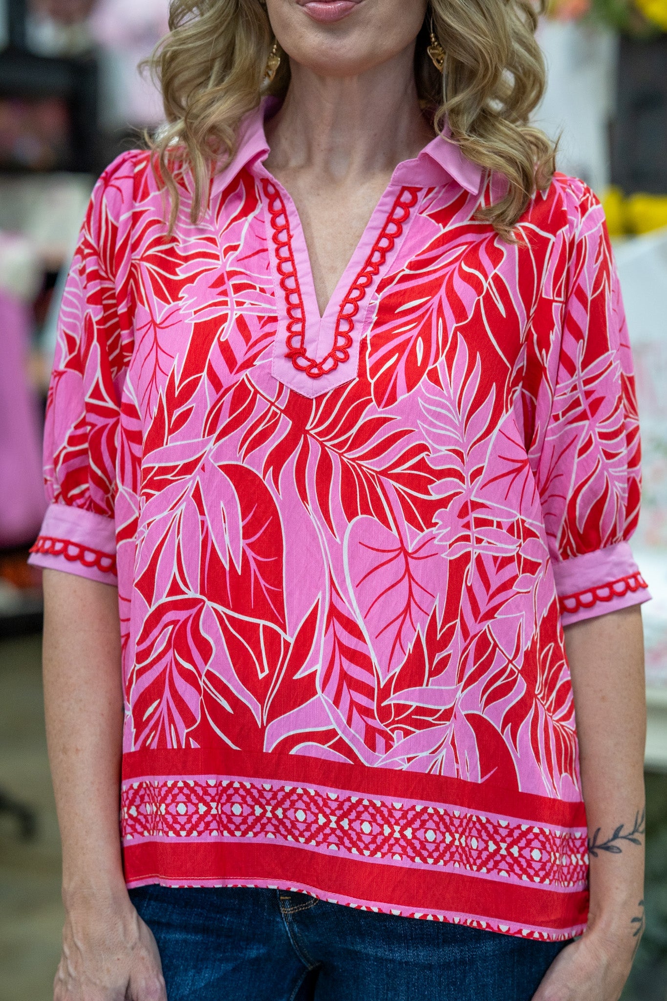 Tropic Radiance Pink & Red Top