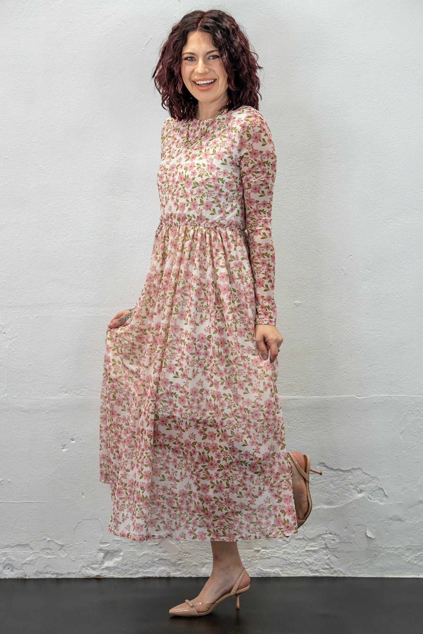 Elaine Mesh Floral Dress