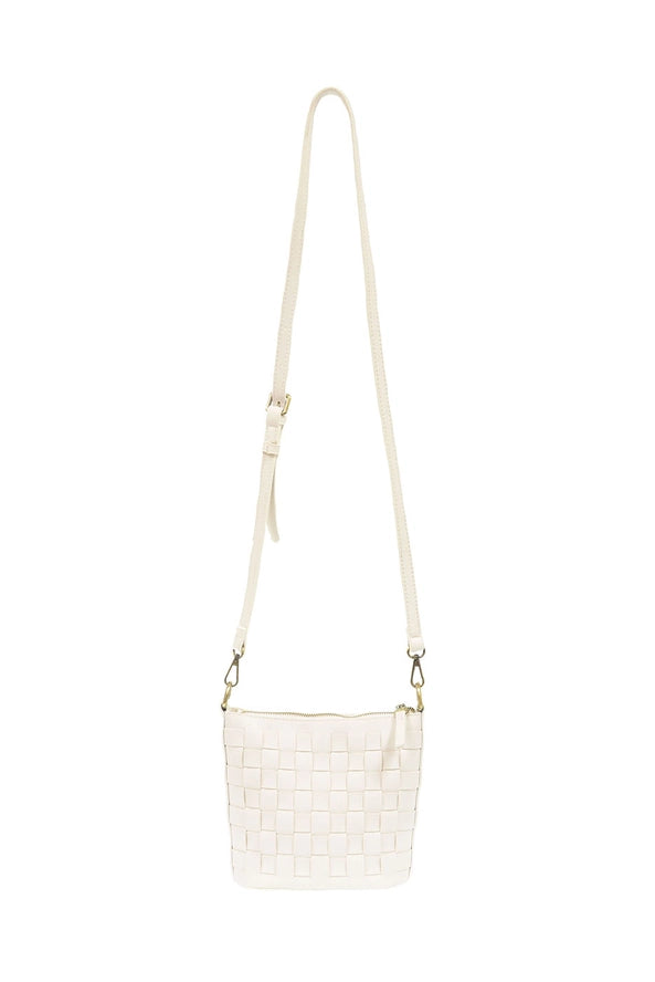 Maci White Woven Crossbody