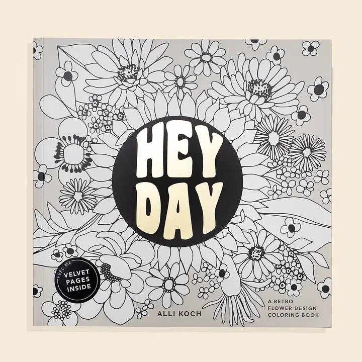 Hey Day Retro Flower Coloring Book