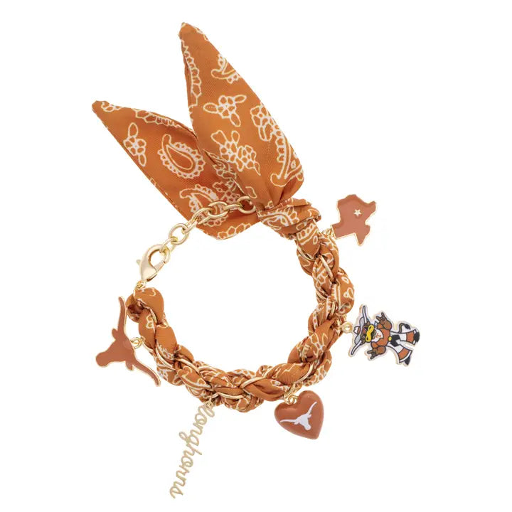 Longhorns Bandana Charm Bracelet