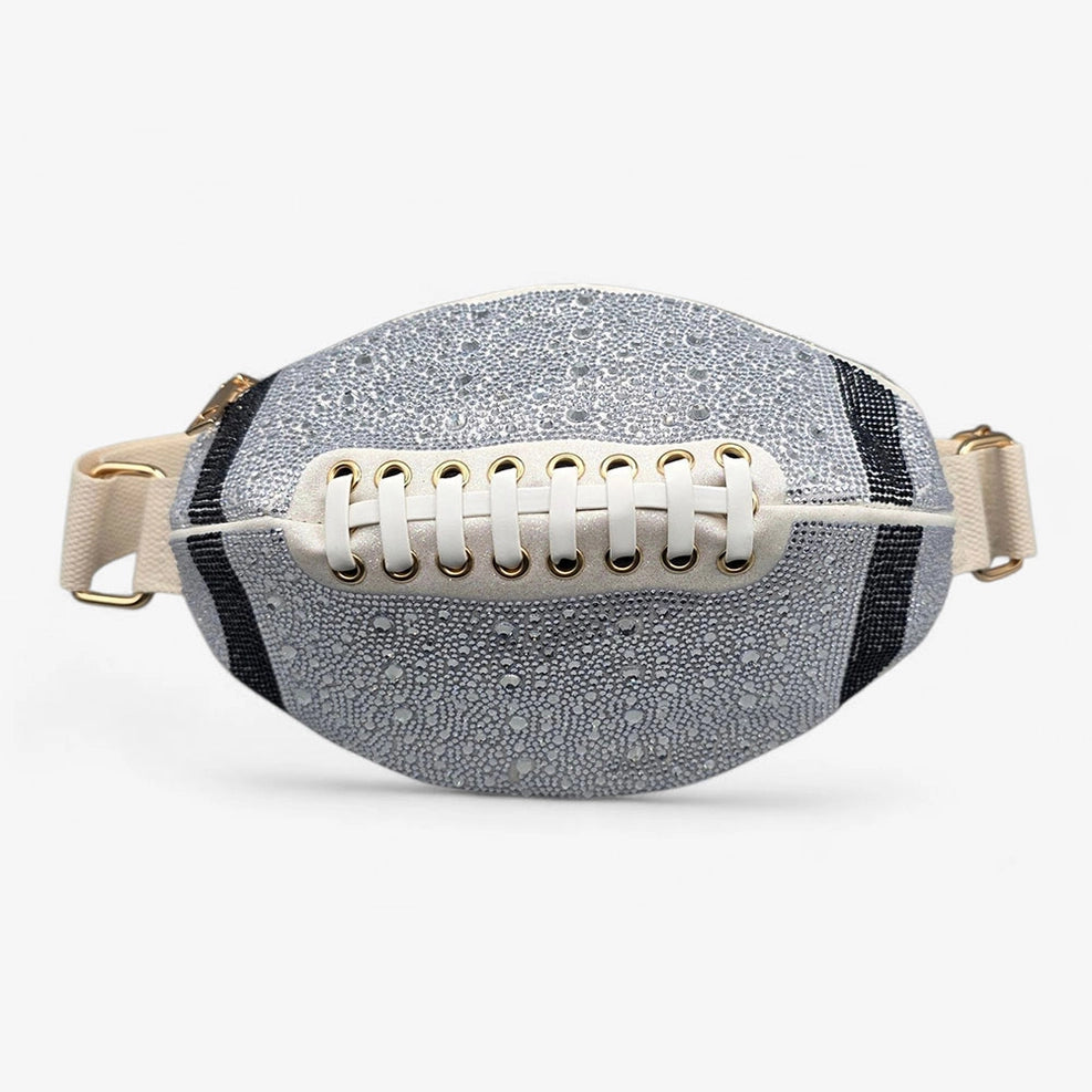 Silver Bling Football Fanny Pack
