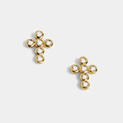 Bedazzled Cross Stud Earrings Gold