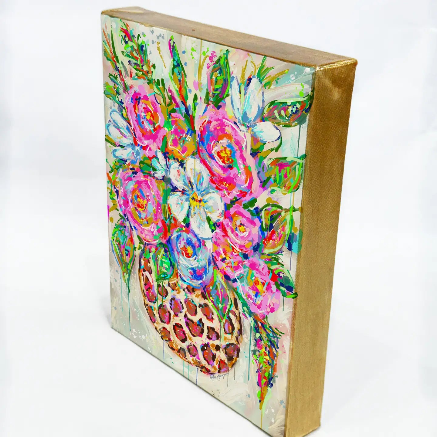 Leopard Vase Bouquet Canvas Art