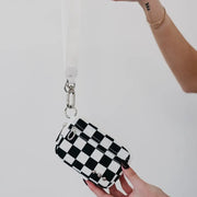 Nelly Black Check Card Wallet Wristlet