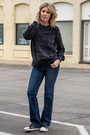 Cozy Up Black Chenille Sweater