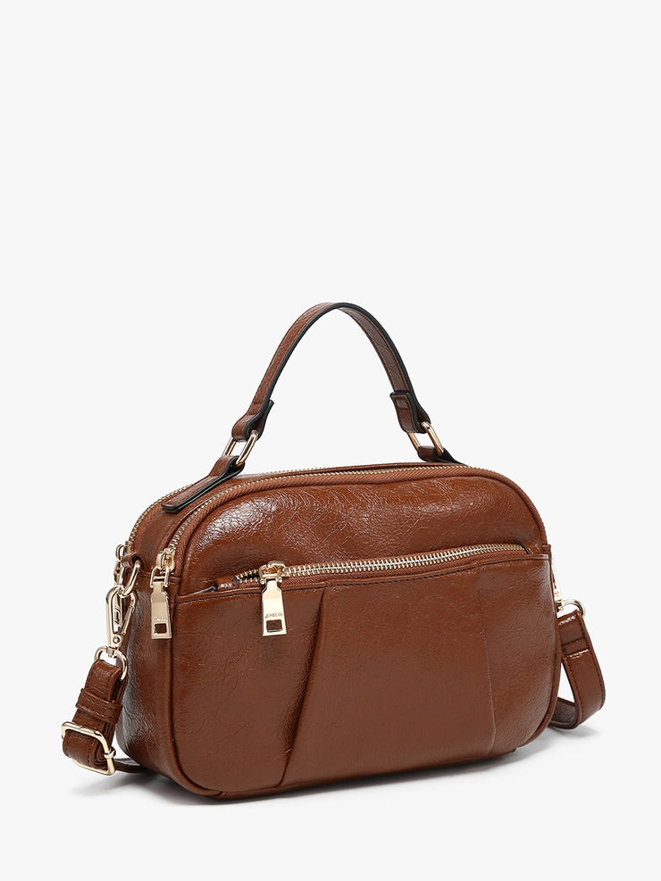 Charlotte Brown Glossy Crossbody