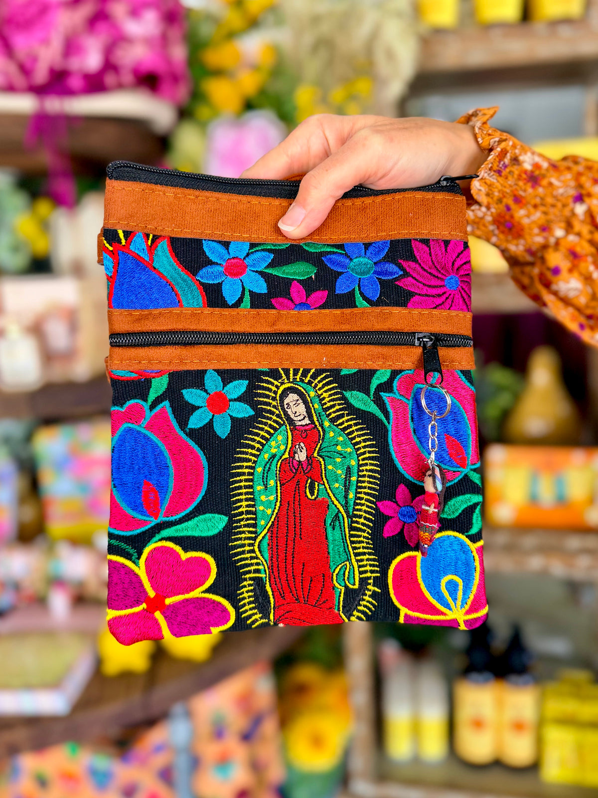 Our Lady Embroidered Crossbody