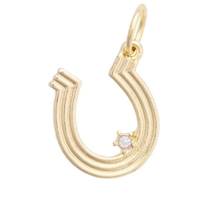Ribbed Horseshoe Charm