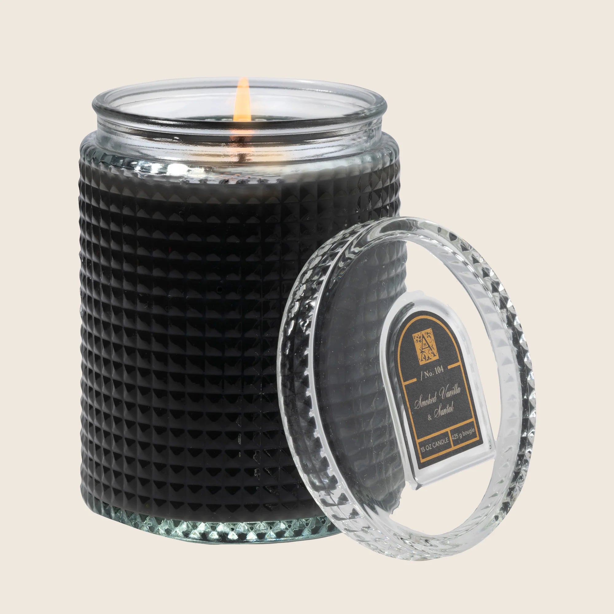 Smoked Vanilla & Santal Glass Candle & Lid