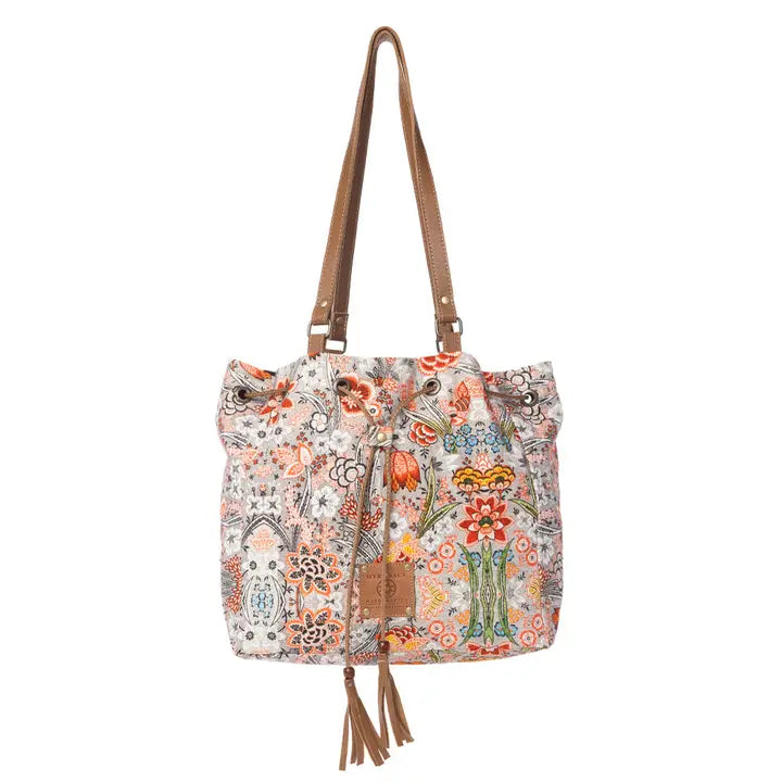 Coral Blooms Bucket Bag