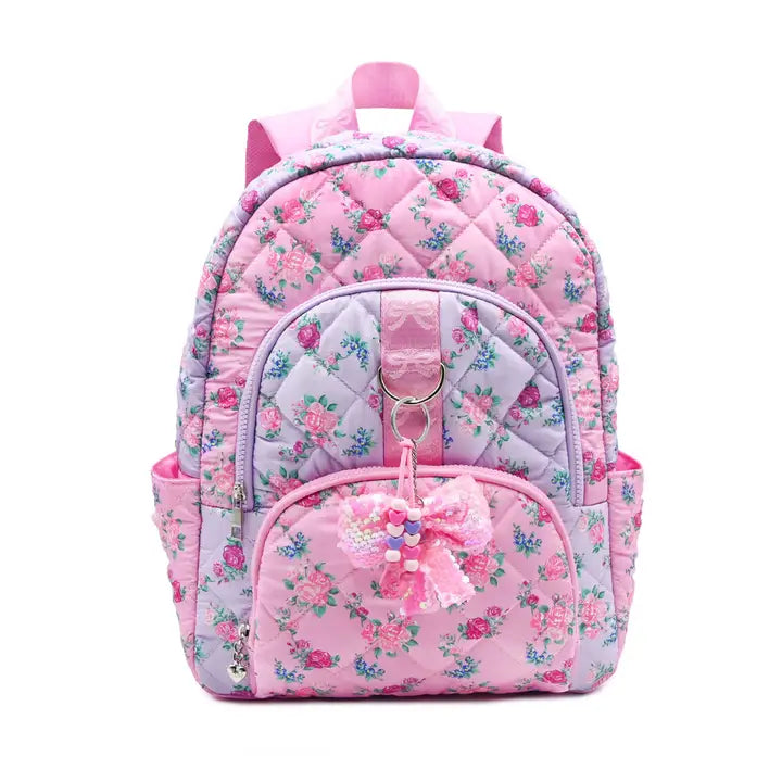 Quilted Flowers Large Backpack