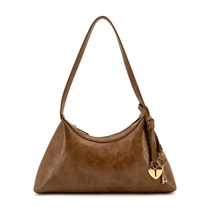 Kaitlyn Brown Heart Lock Purse