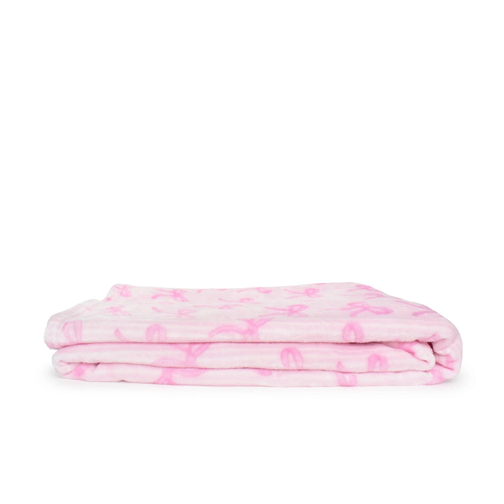 Striped Bow Cozy Blanket