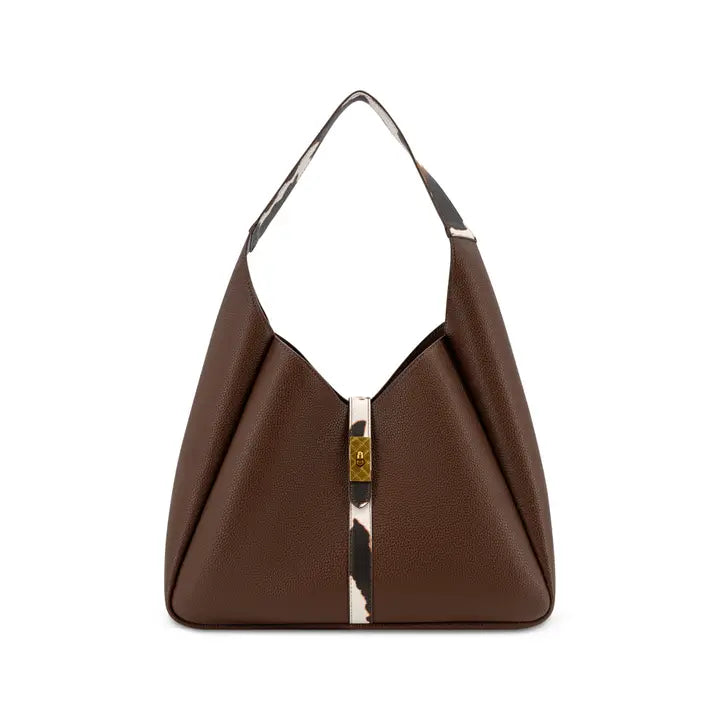 Dakota Brown Cow Trim Hobo