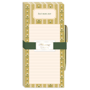 Mustard Stripe Magnetic List Pad with Pen