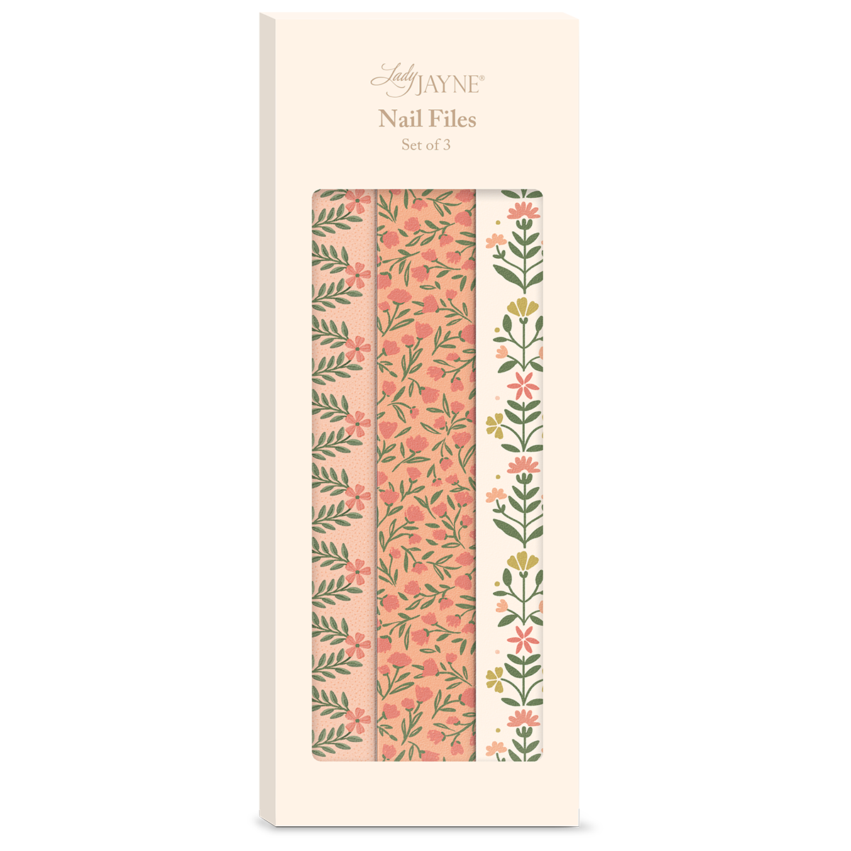 Coral Cream Ditsy Nail File Set