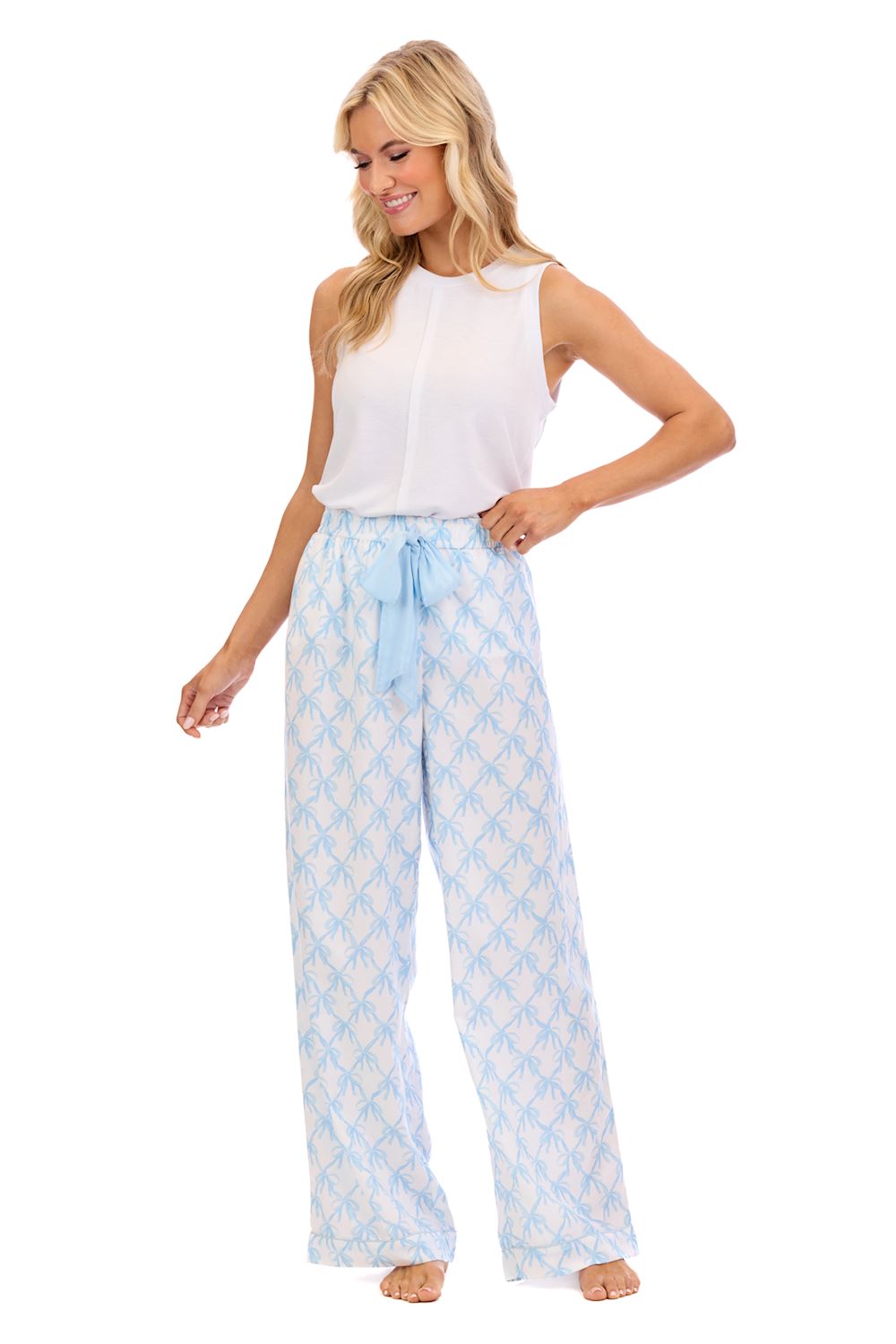 Blue Bow Pajama Pants
