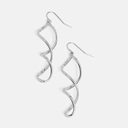 Silver Sleek Twist Earrings