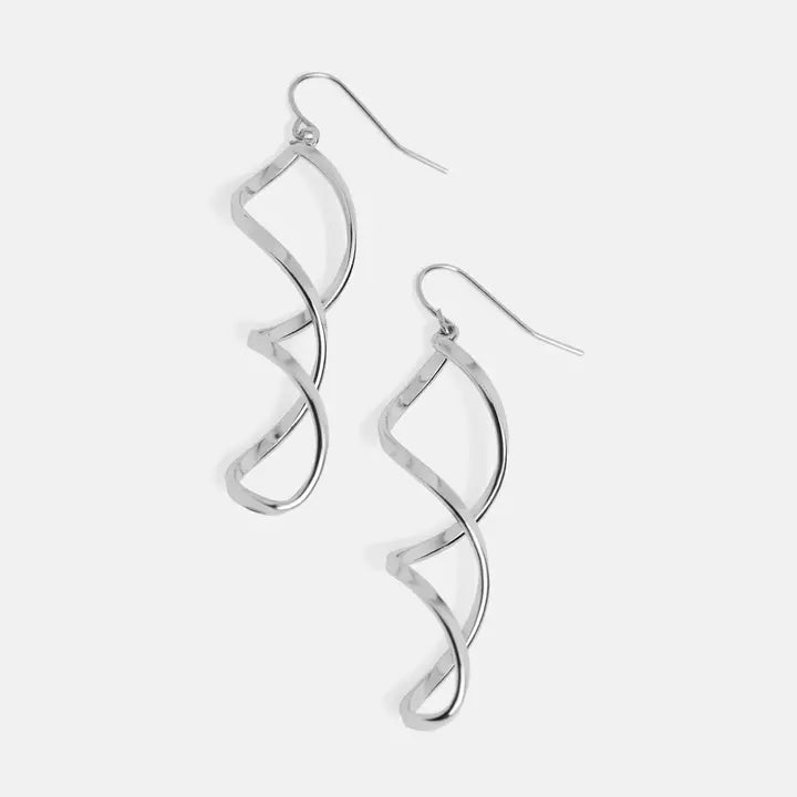 Silver Sleek Twist Earrings