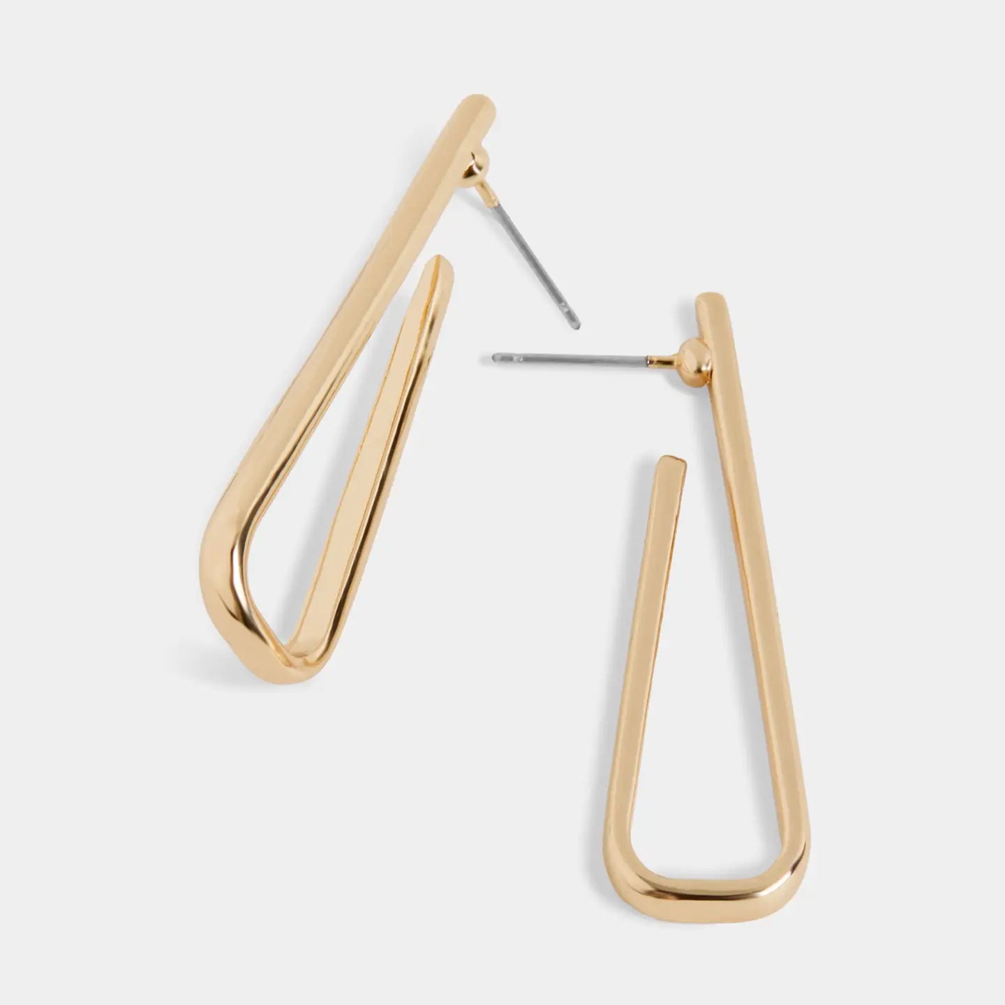 Gold Pin Drop Hoops