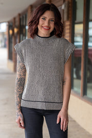 Rachel Black Knit Vest Top