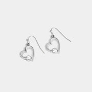 Silver Heart Dangle Earrings