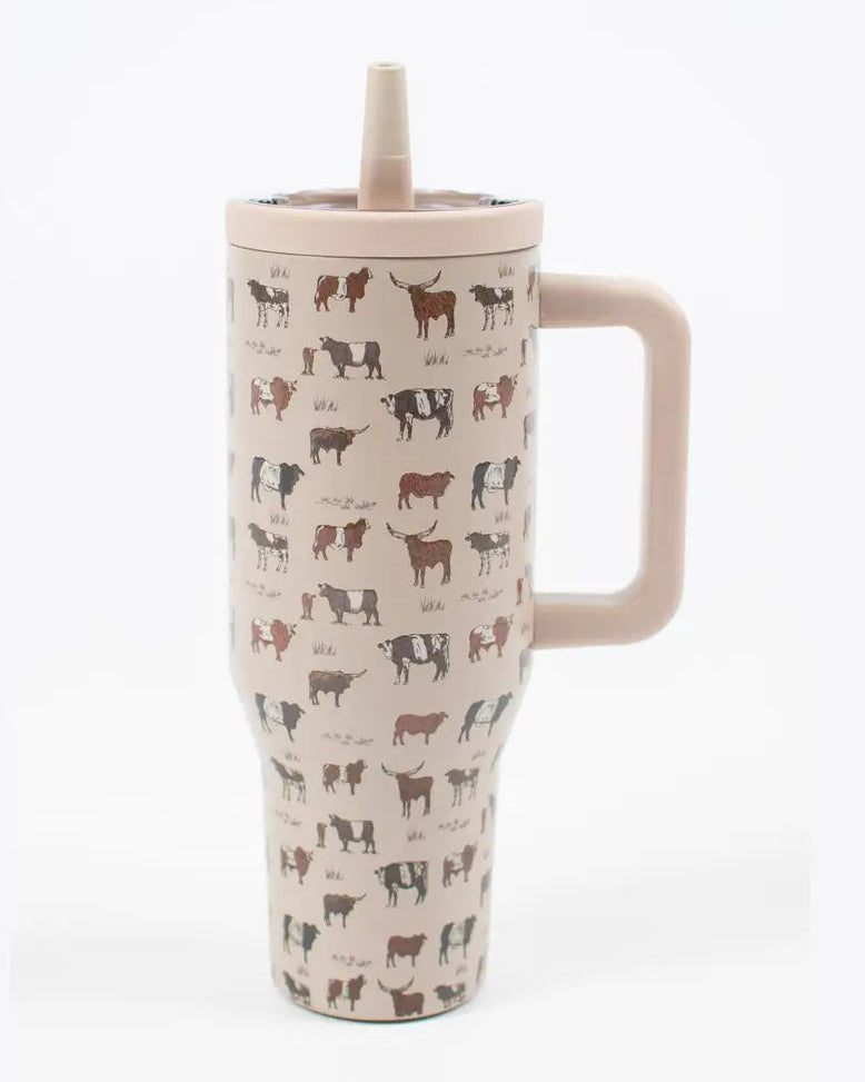 Vintage Cattle 40oz Tumbler