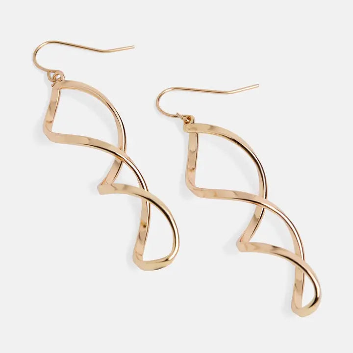 Gold Sleek Twist Earrings
