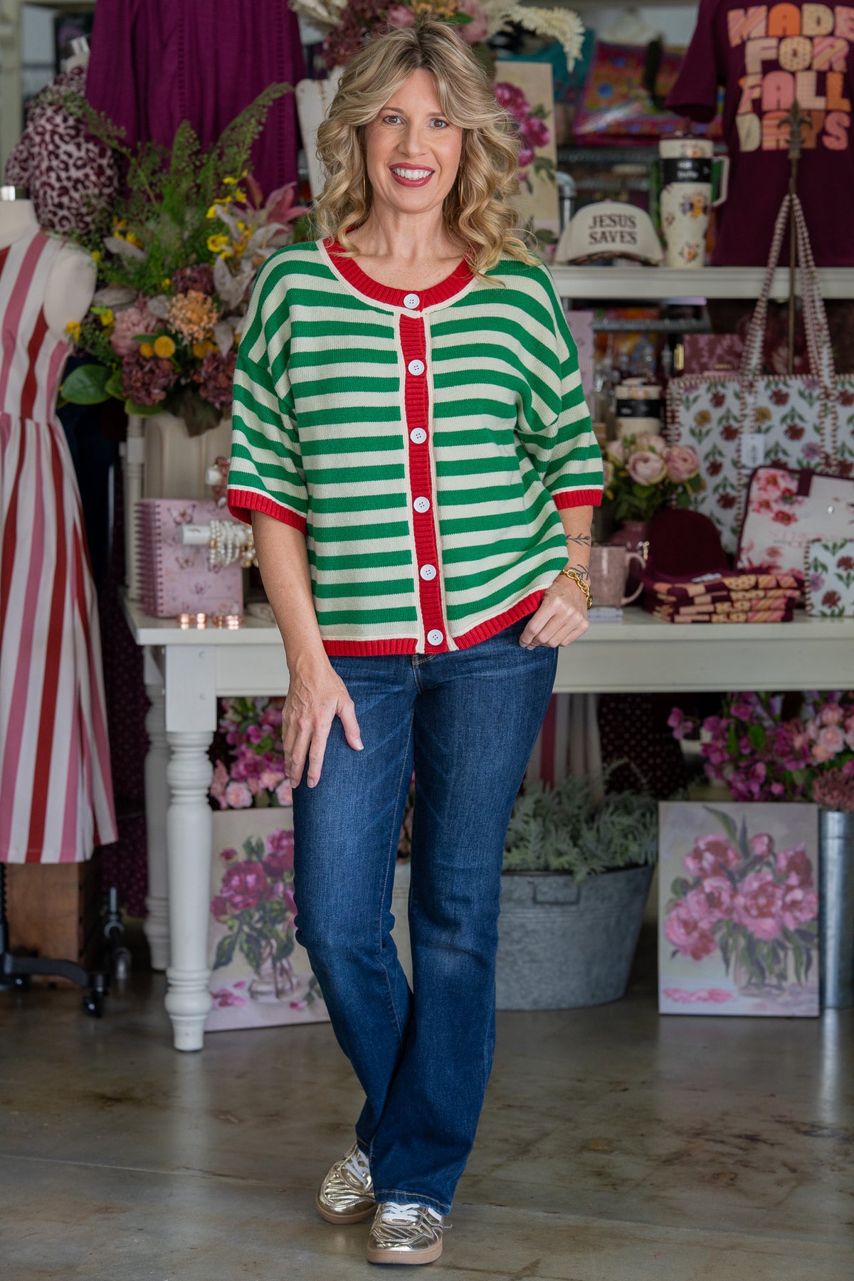 Evergreen Babe Striped Sweater
