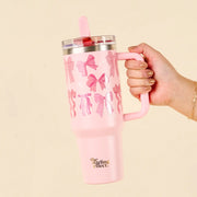 Blushing Bows 40oz Flip Straw Tumbler
