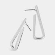 Silver Pin Drop Hoops