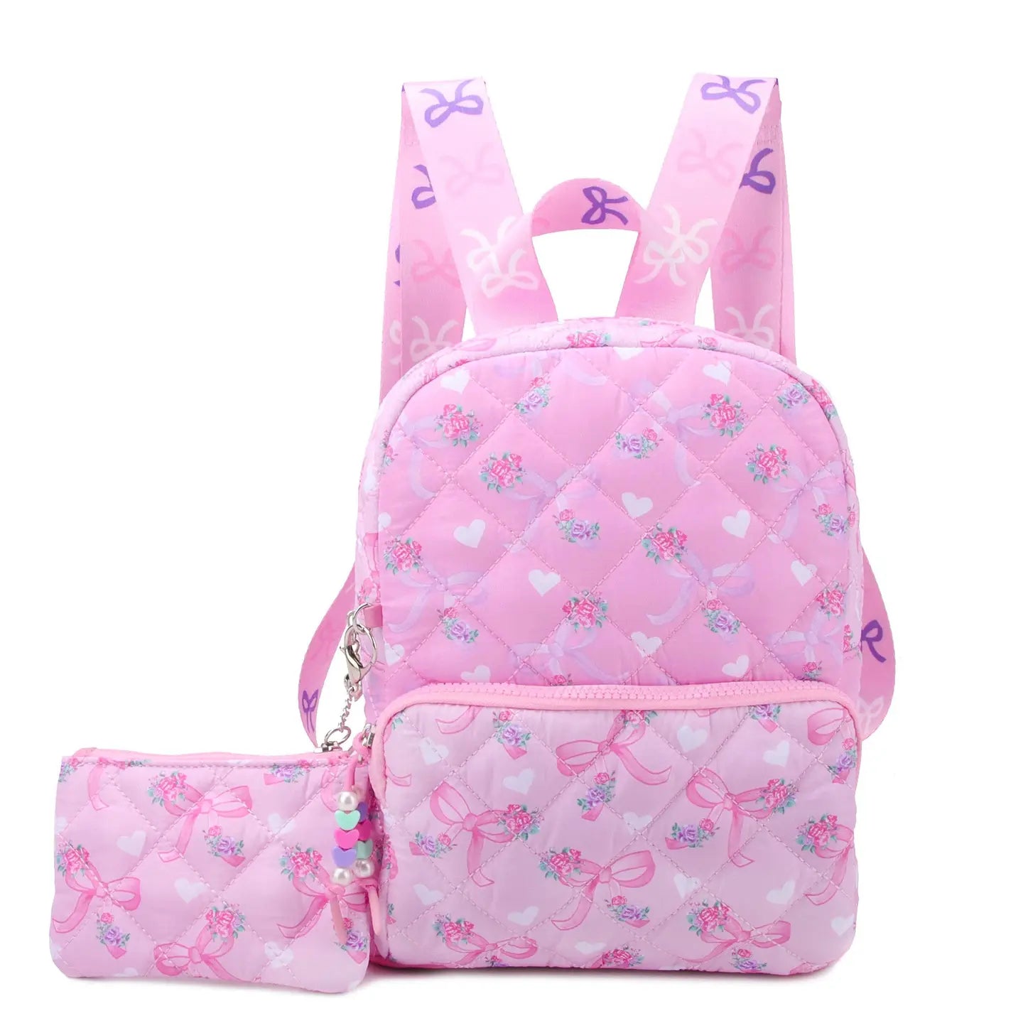 Pink Hearts & Bows Mini Backpack Set