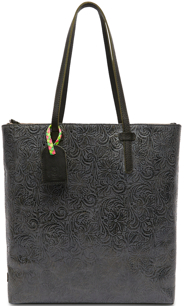 COACH Poppy Embroidered Signature C Glam Tote in Gray