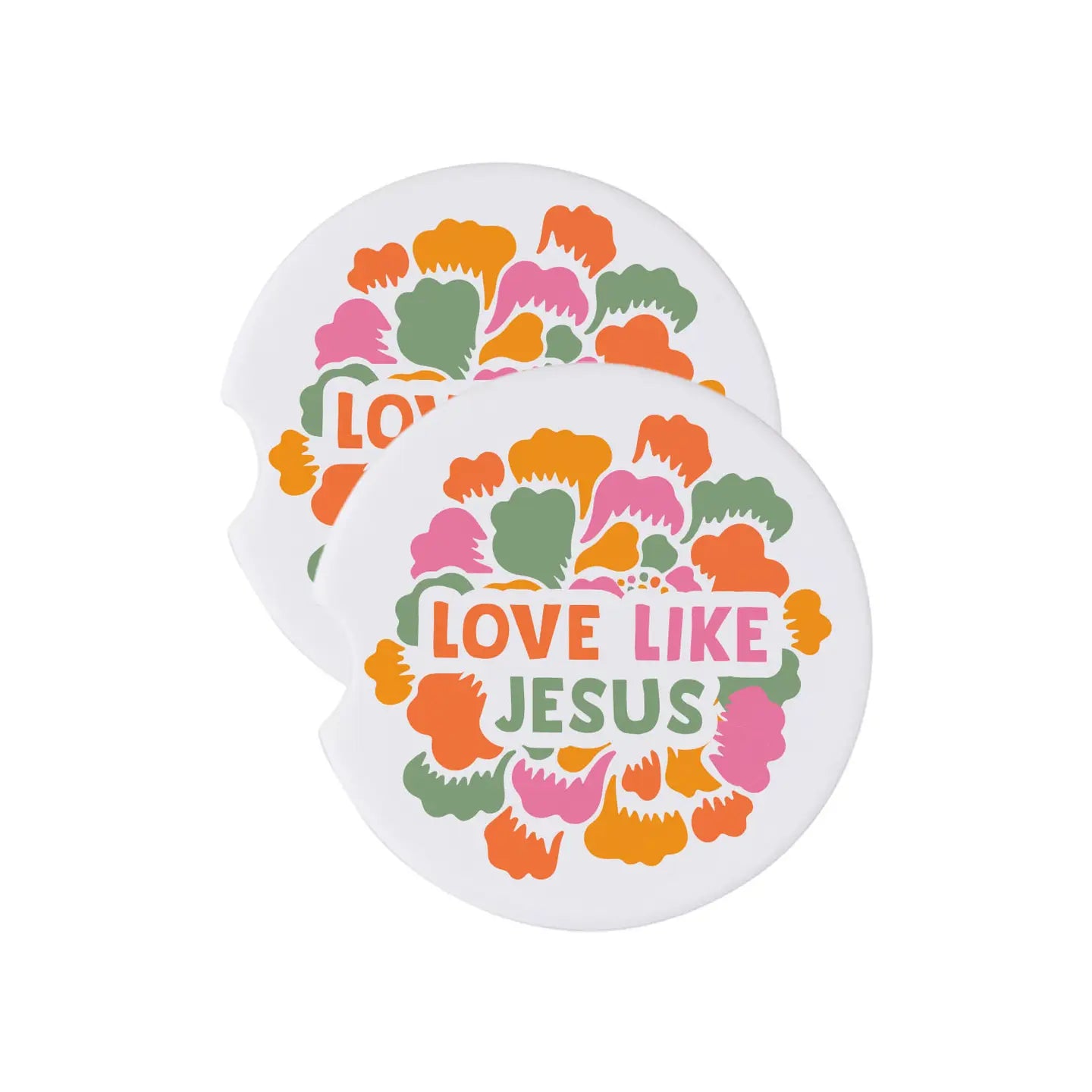 Love Like Jesus Car Coaster Set