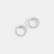 Bejeweled Ring Stud Earring Silver