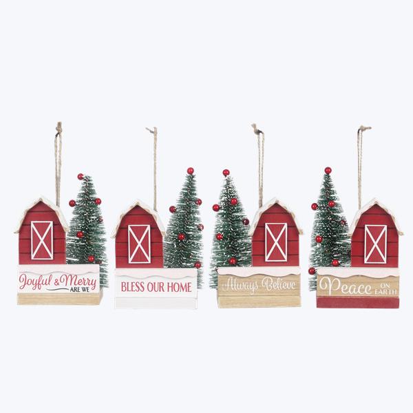 Wood Barn Ornaments