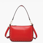Carmen Cherry Red Studded Crossbody