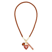 Longhorns Logo Heart Paracord Necklace