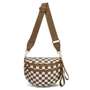 Brown Checkered Bum Bag