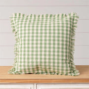 Green Checked Pillow