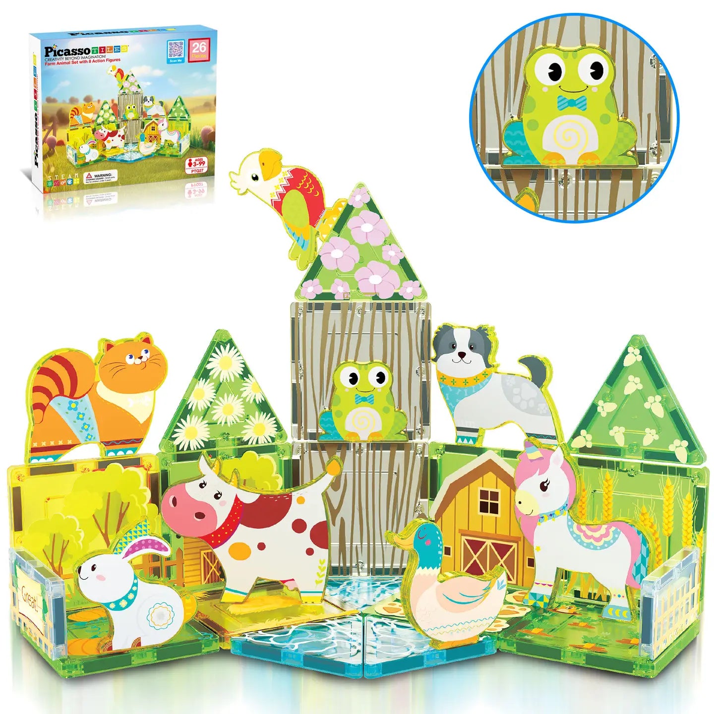 26pc Magnetic Tile Farm Theme Set