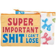 Super Important Shit Large Zipper Pouch