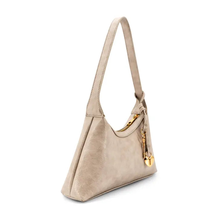 Kaitlyn Beige Heart Lock Purse