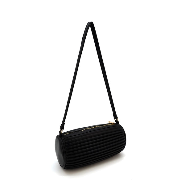 Laila Black Pleated Shoulder Bag