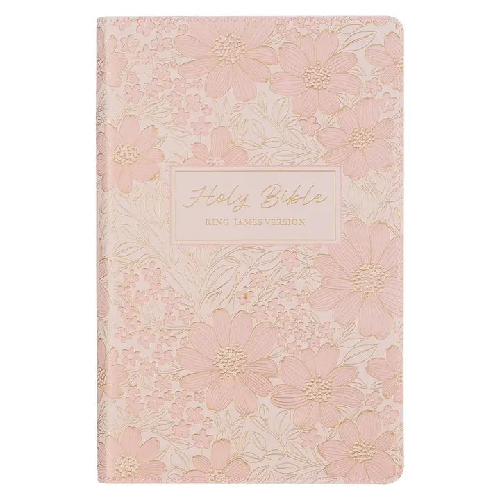 Pink Floral Faux Leather KJV Bible