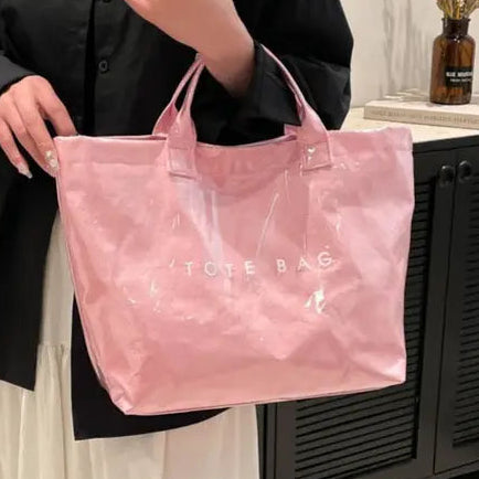 Pink Waterproof Tote Bag