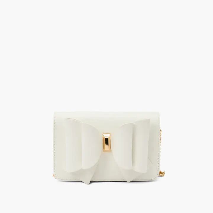 Jane White Bow Crossbody