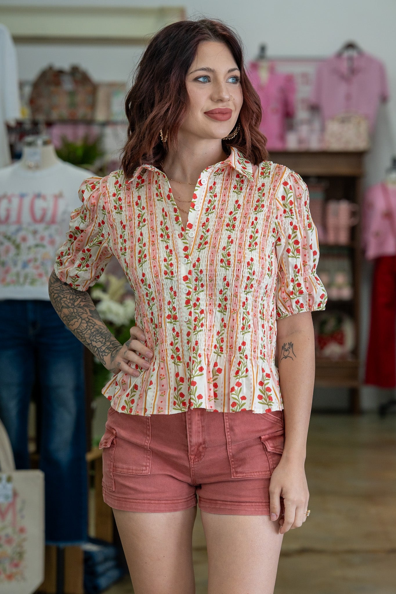 Catharine Floral Smocked Top